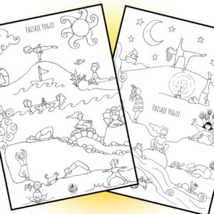 2 Láminas Paisaje Yogui Para colorear PDF